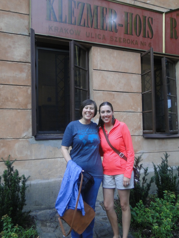 Lindsay and I in the Jewish Quarter in Krakow after eating a traditional Jewish meal there.